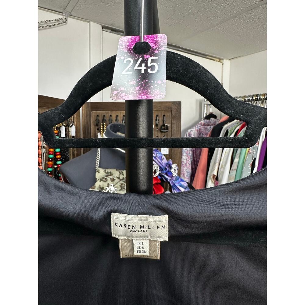 V 028-RARE Vintage Karen Millen Structured Corset Midi Dress size 4 / PTP 16.5 - Picture 4 of 4
